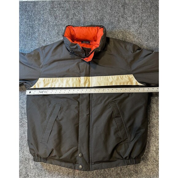Vintage Nautica Mens Hooded Reversible Down Puffer Jacket Size 2XL Y2K Style - Picture 11 of 15